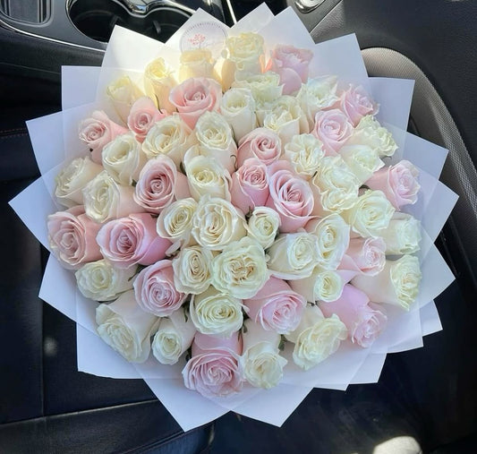 31 Pink & White Roses