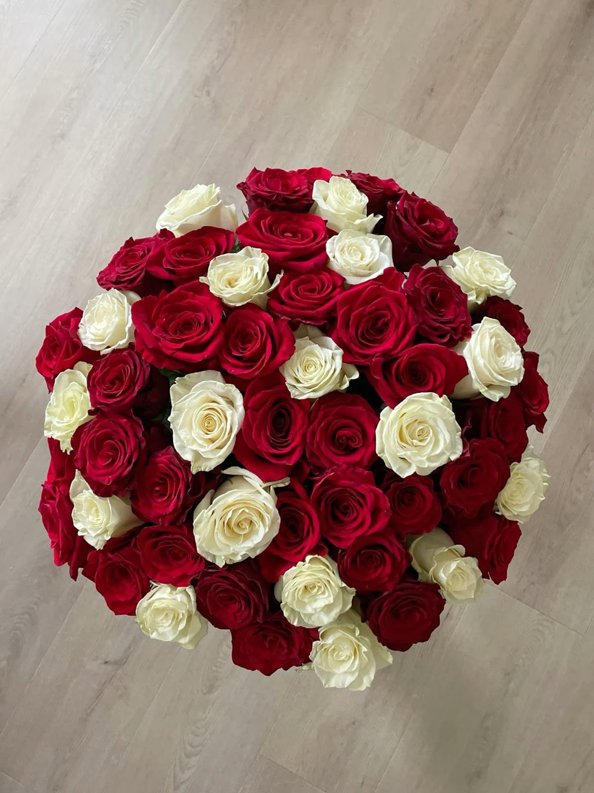 51 Red & White Roses