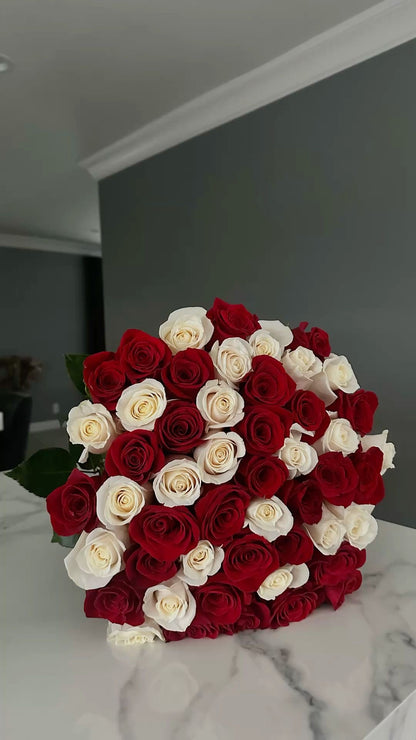 51 Red & White Roses