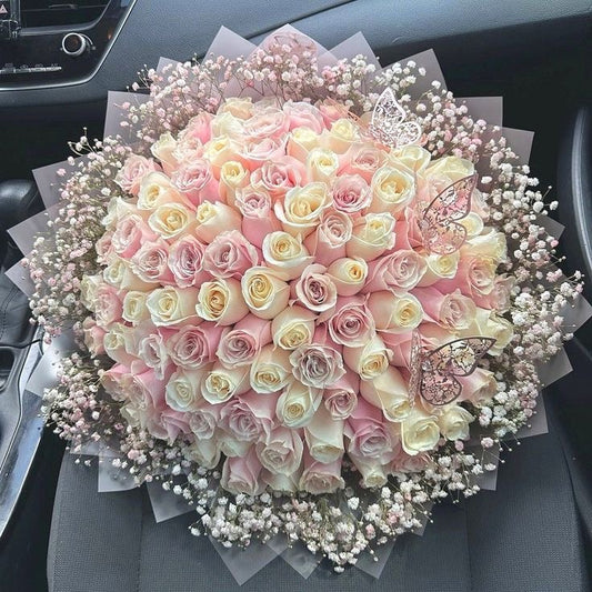 101 Pink & White Roses